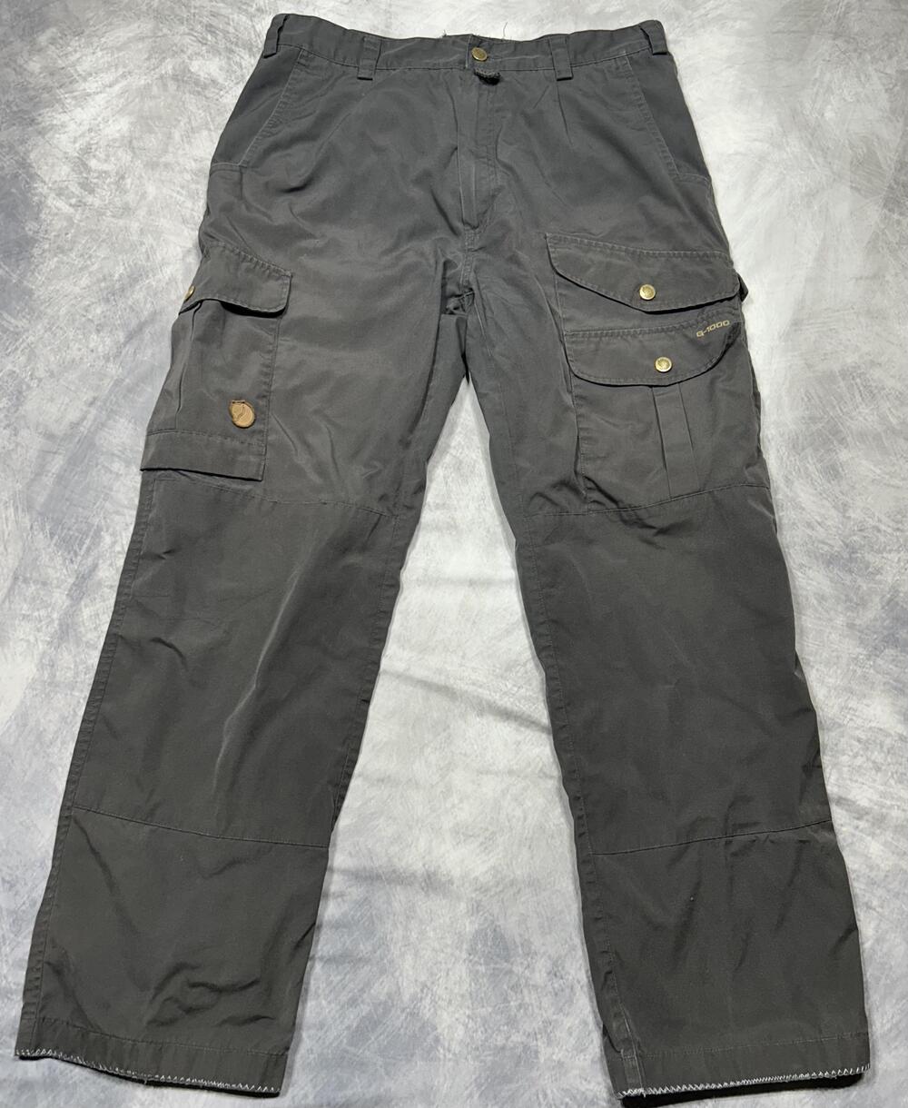 Fjallraven Iceland Trousers Pants Mens 32x29 Gray G-1000 Hiking Cargo Outdoor